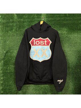 Machine Gun Kelly Lost Americana Road Sign Hoodie Size 2XL